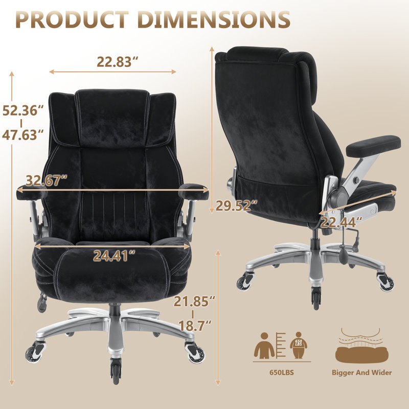 Red Barrel Studio® 600LBS Fabric Big and Tall Executive Office
